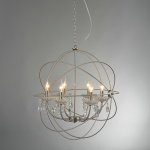 ΚΡΕΜΑΣΤΟ ΦΩΤΙΣΤΙΚΟ 6ΧΕ14 ΜΕΤΑΛΛΙΚΟ ΝΙΚΕΛ ΜΑΤ+ΚΡΥΣΤΑΛΛΑ Φ60ΧΗ150CM CATANIA