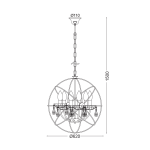 ΚΡΕΜΑΣΤΟ ΦΩΤΙΣΤΙΚΟ 6ΧΕ14 ΜΕΤΑΛΛΙΚΟ ΝΙΚΕΛ ΜΑΤ+ΚΡΥΣΤΑΛΛΑ Φ60ΧΗ150CM CATANIA - Image 2