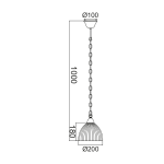 ΚΡΕΜΑΣΤΟ ΡΙΓΩΤΟ ΓΥΑΛΙ Φ20CM 1ΧΕ27 MANOLIA - Image 2