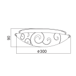 ΠΛΑΦΟΝΙΕΡΑ ΛΕΥΚΗ ΜΕ ΣΧΕΔΙΑ Φ30CM 2ΧE27 CHAPLIN - Image 2