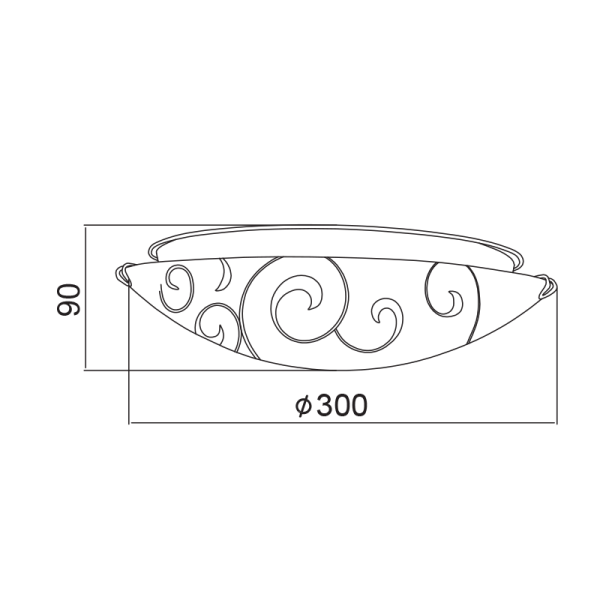 ΠΛΑΦΟΝΙΕΡΑ ΛΕΥΚΗ ΜΕ ΣΧΕΔΙΑ Φ30CM 2ΧE27 CHAPLIN - Image 2