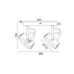 ΕΠΙΤΟΙΧΟ Φ/Σ 2ΧGU10 ΓΚΡΙ ΜΕΤΑΛΛΙΚΟ 31X12X19CM MORFEAS - Image 2