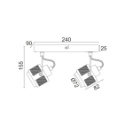 ΕΠΙΤΟΙΧΙΟ Φ/Σ 2ΧGU10 ΓΚΡΙ ΜΕΤΑΛΛΙΚΟ 28Χ10Χ16CM KRYPTON - Image 2
