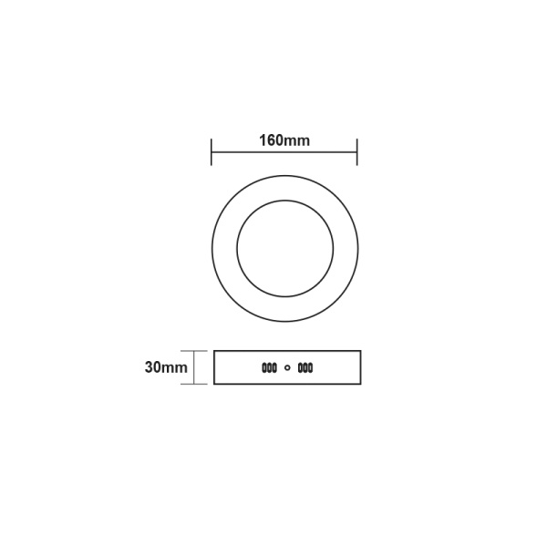 LED SLIM PANEL WHITE ROUND CEIL.12W 4000K 1100Lm Φ170 230V AC Ra80 - Image 2