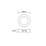 LED SLIM PANEL NM ROUND CEIL.18W 3000K 1620Lm Φ225 230V AC Ra80 - Image 2