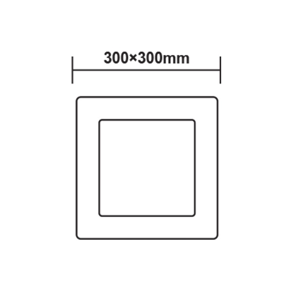 LED SLIM PANEL WHITE SQUARE CEIL.24W 3000K 2100Lm Φ300 230V AC Ra80 - Image 2