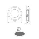 RECESSED WHITE ROUND LED SPOT 2W 3000K 155Lm 230V AC 100° Ra80 - Image 2