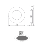 RECESSED NICKEL MATT ROUND LED SPOT 2W 6000K 170Lm 230V AC 100° Ra80 - Image 2