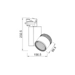 WHITE LED TRACK LIGHT 45W 3000K 4WIRES 36° 3200LM 230V Ra80 - Image 2