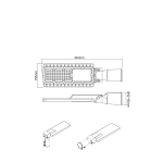 LED STREET LUMINAIRE 60W 8400LM 4000K 150Χ75? CLASS II 230V AC IP66 - Image 2