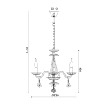 ΚΡΕΜΑΣΤΟ ΦΩΤΙΣΤΙΚΟ 3ΧΕ14 ΣΑΜΠΑΝΙΖΕ ΚΡΥΣΤΑΛΛΟ+ΧΡΥΣΟ ΜΕΤΑΛΛΟ Φ49ΧΗ173CM LOMPELIA - Image 2