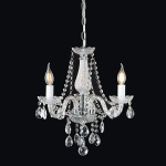 ΚΡΕΜΑΣΤΟ ΦΩΤΙΣΤΙΚΟ 3ΧΕ14 ΔΙΑΦΑΝΟ ΚΡΥΣΤΑΛΛΟ+ΧΡΩΜΙΟ ΜΕΤΑΛΛΟ Φ48ΧΗ160CM GLADIOLO