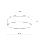 ΟΡΟΦΗΣ Φ/Σ LED 80W 3000K 4100LM ΛΕΥΚΟ ΜΕΤΑΛΛΙΚΟ D78XH14CM APOLLO - Image 2