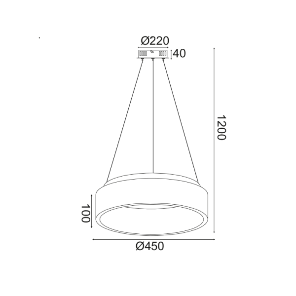 ΚΡΕΜΑΣΤΟ ΦΩΤΙΣΤΙΚΟ LED 34W 3000K 1700LM ΛΕΥΚΟ ΜΕΤΑΛΛΙΚΟ D45XH120CM APOLLO - Image 2