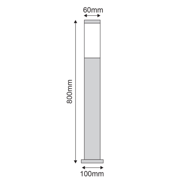 ΚΟΛΩΝΑΚΙ ΤΕΤΡΑΓΩΝΟ 80cm ΑΝΟΞΕΙΔΩΤΟ - Image 2