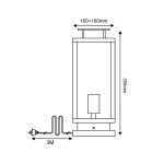 ΜΑΥΡΟ ΕΠΙΤΡΑΠΕΖΙΟ/ΔΑΠΕΔΟΥ ΦΩΤΙΣΤΙΚΟ CELIA 1XE27 IP44 ΜΕ ΚΑΛΩΔΙΟ, ΦΙΣ & ΔΙΑΦΑΝΟ ΓΥΑΛΙ - Image 2