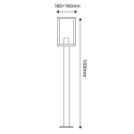 ΓΚΡΙ ΦΩΤΙΣΤΙΚΟ CELIA 1XE27 IP44 ΜΕ ΚΟΛΩΝΑ & ΔΙΑΦΑΝΟ ΓΥΑΛΙ - Image 2