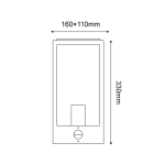 ΜΑΥΡΟ ΕΠΙΤΟΙΧΟ ΦΩΤΙΣΤΙΚΟ CELIA 1XE27 IP44 ΜΕ ΔΙΑΦΑΝΟ ΓΥΑΛΙ & ΑΙΣΘΗΤΗΡΑ ΚΙΝΗΣΗΣ-ΜΕΡΑΣ ΝΥΧΤΑΣ - Image 2