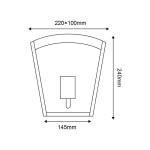 ΜΑΥΡΟ ΕΠΙΤΟΙΧΟ ΦΩΤΙΣΤΙΚΟ CELIA V 1XE27 IP44 ΜΕ ΔΙΑΦΑΝΟ ΓΥΑΛΙ - Image 2