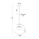ΚΡΕΜΑΣΤΟ ΦΩΤΙΣΤΙΚΟ 1ΧΕ27 ΜΕΤΑΛΛΙΚΟ ΧΡΥΣΟ+ΠΕΡΛΕ ΓΥΑΛΙ Φ35ΧΗ100CM IPARELLE - Image 2