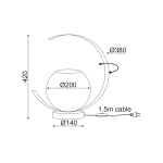 ΕΠΙΤΡΑΠΕΖΙΟ Φ/Σ 1ΧΕ27 ΜΕΤΑΛΛΙΚΟ ΧΡΥΣΟ+ΠΕΡΛΕ ΓΥΑΛΙ Φ35ΧH37.5C IPARELLE - Image 2
