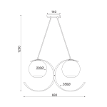 ΚΡΕΜΑΣΤΟ ΦΩΤΙΣΤΙΚΟ 2ΧΕ27 ΜΕΤΑΛΛΙΚΟ ΧΡΥΣΟ+ΠΕΡΛΕ ΓΥΑΛΙ 68Χ20ΧΗ120CM IPARELLE - Image 2