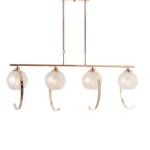 ΚΡΕΜΑΣΤΟ ΦΩΤΙΣΤΙΚΟ 4ΧΕ27 ΜΕΤΑΛΛΙΚΟ ΧΡΥΣΟ+ΠΕΡΛΕ ΓΥΑΛΙ 107Χ15ΧΗ120CM IPARELLE