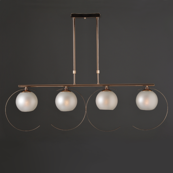 ΚΡΕΜΑΣΤΟ ΦΩΤΙΣΤΙΚΟ 4ΧΕ27 ΜΕΤΑΛΛΙΚΟ ΧΡΥΣΟ+ΠΕΡΛΕ ΓΥΑΛΙ 107Χ15ΧΗ120CM IPARELLE - Image 2