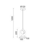 ΚΡΕΜΑΣΤΟ ΦΩΤΙΣΤΙΚΟ LED 10W 3000K 800LM ΞΥΛΟ+ΑΚΡΥΛΙΚΟ 15X10XH120CM YOKO - Image 2