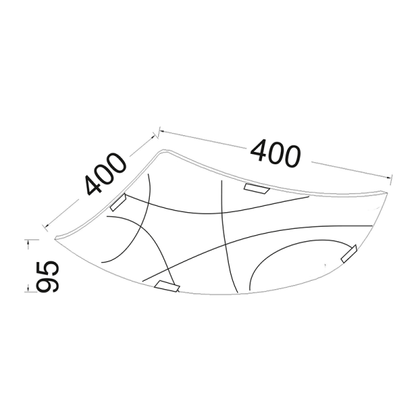 ΠΛΑΦΟΝΙΕΡΑ ΤΕΤΡΑΓΩΝΗ ΣΧΕΔΙΑ Φ40CM 3XE27 LOCRIS - Image 2