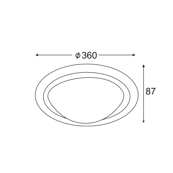 ΠΛΑΦΟΝΙΕΡΑ ΑΚΡΥΛΙΚΗ ΣΤΡΟΓΓΥΛΗ Φ36CM 2XE27 VALLETTA - Image 2