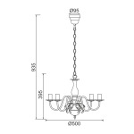 ΚΡΕΜΑΣΤΟ ΦΩΤΙΣΤΙΚΟ 5ΧΕ14 ΜΕΤΑΛΛΙΚΟ ΠΑΤΙΝΑ ΧΡΥΣΟ  Φ50ΧΗ93,5CM VELVET - Image 2