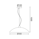 ΚΡΕΜΑΣΤΟ ΓΥΑΛΙ ΜΕ ΣΧΕΔΙΑ Φ35 1ΧΕ27 CHAPLIN - Image 2