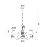 ΚΡΕΜΑΣΤΟ ΦΩΤΙΣΤΙΚΟ 3ΧΕ14 ΜΕΤΑΛ ΛΕΥΚΟ/ΧΡΥΣΟ+ΛΕΥΚΟ ΑΜΠΑΖΟΥΡ  Φ58ΧΗ84CM EKAVI - Image 2