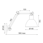 ΕΠΙΤΟΙΧΟ Φ/Σ 1ΧΕ27 ΜΕΤΑΛΛΙΚΟ ΣΚΟΥΡΙΑ ΒΡΑΧΙΟΝΑΣ Φ15Χ39CM THALASSA - Image 2