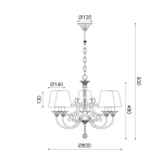 ΚΡΕΜΑΣΤΟ ΦΩΤΙΣΤΙΚΟ 5ΧΕ14 ΜΕΤΑΛΛΙΚΟ ΛΕΥΚΟ-ΜΩΒ+ΑΜΠΑΖΟΥΡ ΦΤΕΡΑ Φ60ΧΗ93CM ZIZEL - Image 2