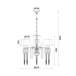 ΚΡΕΜΑΣΤΟ ΦΩΤΙΣΤΙΚΟ5ΧΕ14ΜΕΤΑΛ ΛΕΥΚ-ΧΡΥΣ+ΑΜΠ+ΓΥΑΛ+ΑΛΥΣ ROSEGOLD Φ61ΧΗ102 PALERMO - Image 2