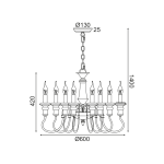 ΚΡΕΜΑΣΤΟ ΦΩΤΙΣΤΙΚΟ 8ΧΕ14 ΑΝΤΙΚΕ/ΣΚΟΥΡΙΑ ΜΕΤΑΛΛΙΚΟ D60XH150CM TOULOUSE - Image 2