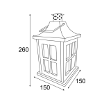 TORTE, ΑΝΤΙΚΕ ΞΥΛΙΝΟ-ΜΕΤΑΛ. ΦΑΝΑΡ-ΠΛΑΣΤ. ΛΕΥΚ ΚΕΡΙ, 1LED ΛΑΜΠ.ΜΠΑΤ(3xAAA),WW,IP44,15x15x26cm - Image 2