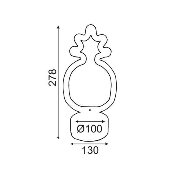 ΑΝΑΝΑΣ, 41 NEON LED ΛΑΜΠΑΚΙΑ ΜΕ ΜΠΑΤΑΡΙΑ (3xAA)/USB, ΠΡΑΣΙΝΟ & ΚΙΤΡΙΝΟ, IP20, 13x10x27.8cm - Image 2