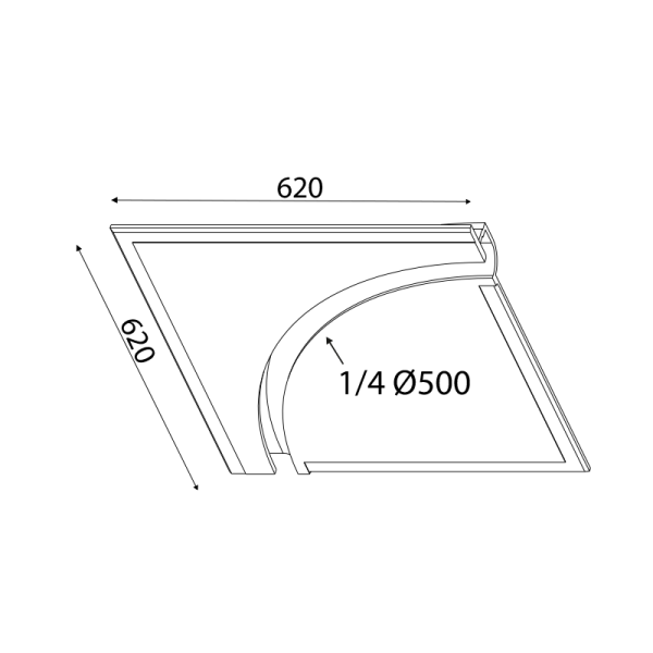 ΓΥΨΙΝΟ TRIMLESS ΦΩΤΙΣΤΙΚΟ ANDIE 1/4 ΤΟΥ ΚΥΚΛΟΥ 62x62x5CM - Image 2