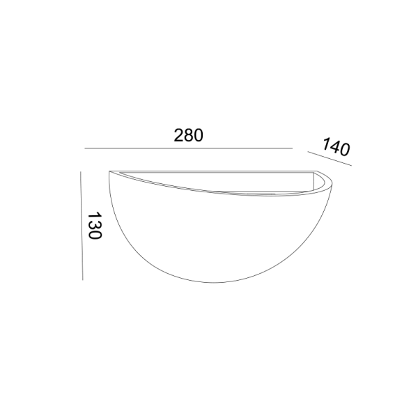 ΓΥΨΙΝΟ ΕΠΙΤΟΙΧΟ Φ/Σ 1XE27 HERLO 28x14x13CM - Image 2