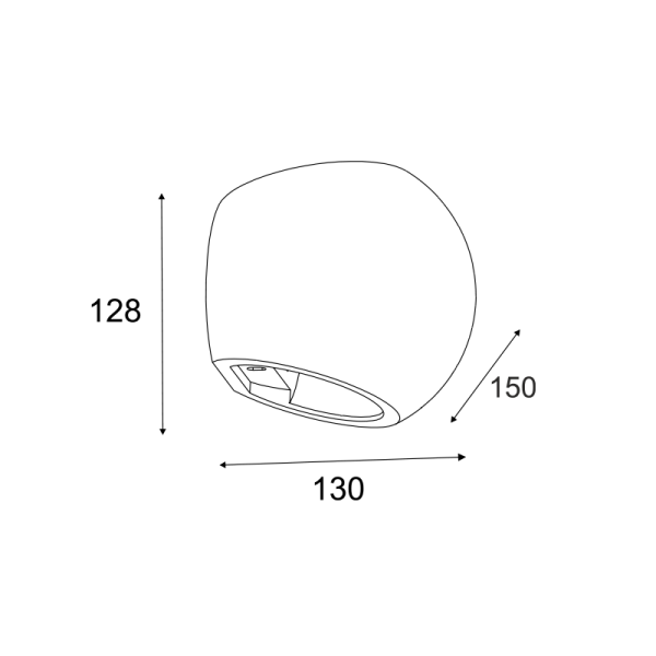 ΓΥΨΙΝΟ ΕΠΙΤΟΙΧΟ Φ/Σ 1XG9 IBON Φ15x13x12,8CM - Image 2