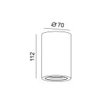 ΣΤΡΟΓΓΥΛΟ ΓΥΨΙΝΟ Φ/Σ ΟΡΟΦΗΣ RUTH GU10 Φ70x112 - Image 2