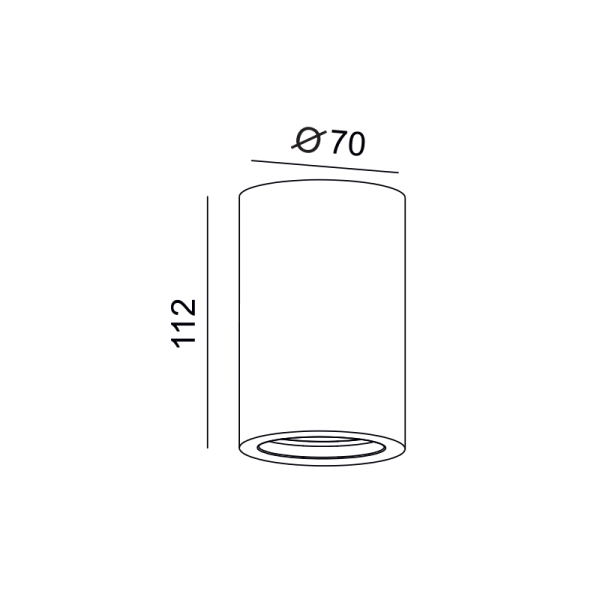 ΣΤΡΟΓΓΥΛΟ ΓΥΨΙΝΟ Φ/Σ ΟΡΟΦΗΣ RUTH GU10 Φ70x112 - Image 2