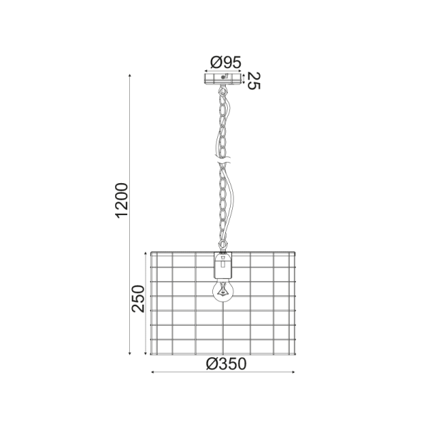 ΚΡΕΜΑΣΤΟ ΦΩΤΙΣΤΙΚΟ 1ΧΕ27 ΜΕΤΑΛΛΙΚΟ ΛΕΥΚΟ ΣΚΟΥΡΙΑ Φ35,2ΧΗ120CM DUBLIN - Image 2