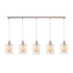 ΚΡΕΜΑΣΤΟ ΦΩΤΙΣΤΙΚΟ 5ΧΕ27 ΜΕΤΑΛΛΙΚΟ ΛΕΥΚΟ ΣΚΟΥΡΙΑ 100Χ12,2ΧΗ120CM DUBLIN