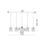 ΚΡΕΜΑΣΤΟ ΦΩΤΙΣΤΙΚΟ 5ΧΕ27 ΜΕΤΑΛΛΙΚΟ ΛΕΥΚΟ ΣΚΟΥΡΙΑ 100Χ12,2ΧΗ120CM DUBLIN - Image 2
