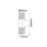 UP-DOWN CLEAR 2W LED 3000K 230V GREY - Image 2