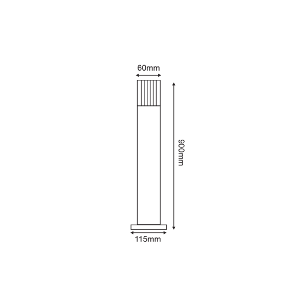 POLE 90CM CLEAR 2W LED 3000K 230V GREY - Image 2